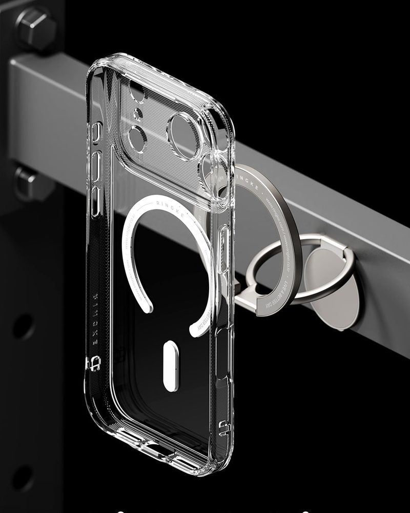 The holder mounted to a metal rail by its magnet.